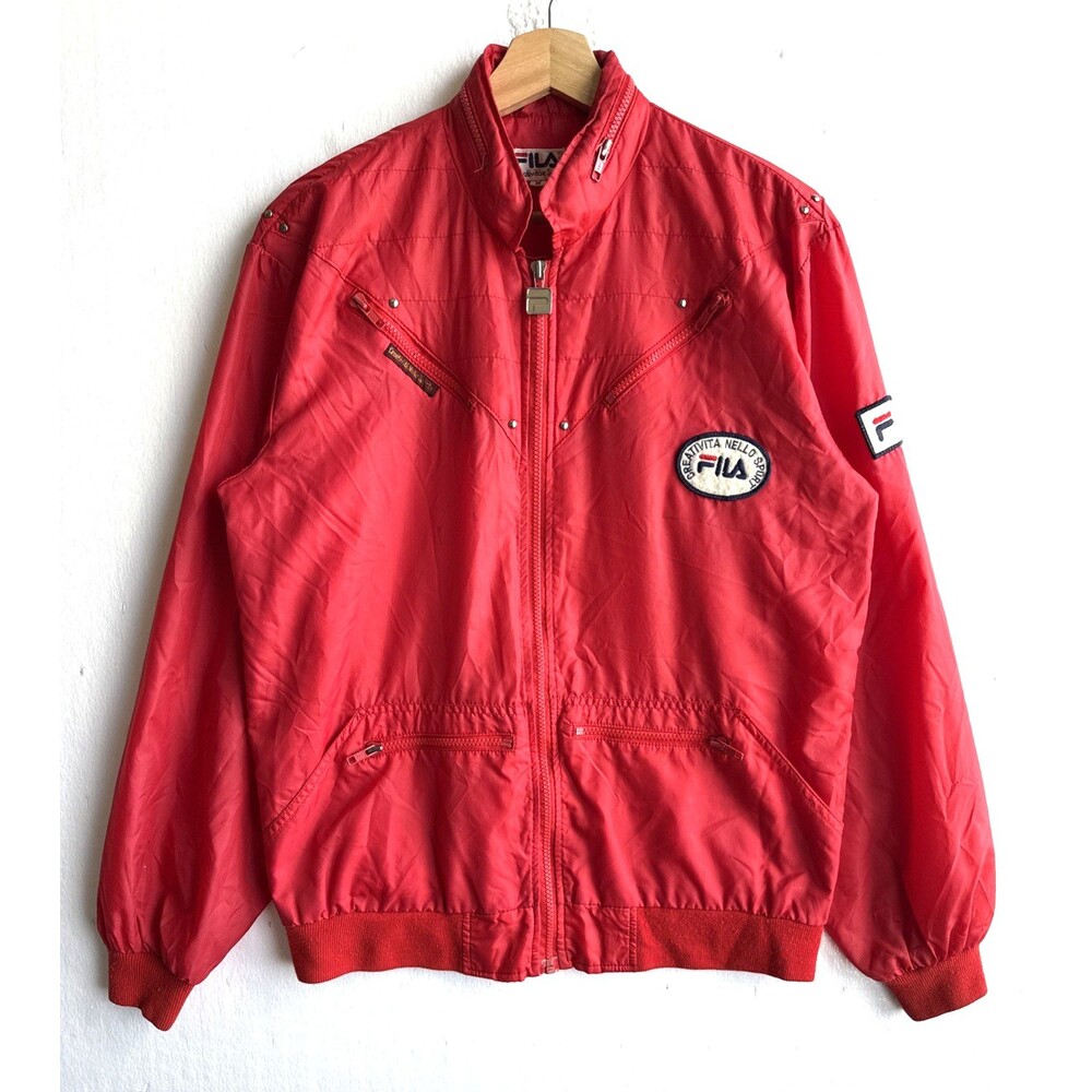 VTG Fila Men’s M Red Windbreaker Full Zip Jacket Creativita Nello Sport Italia